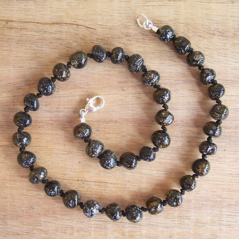 Charcoal-Baltic Amber Teething Necklace Image
